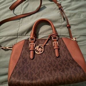 Michael Kors Brown Satchel with Gold Hardware
